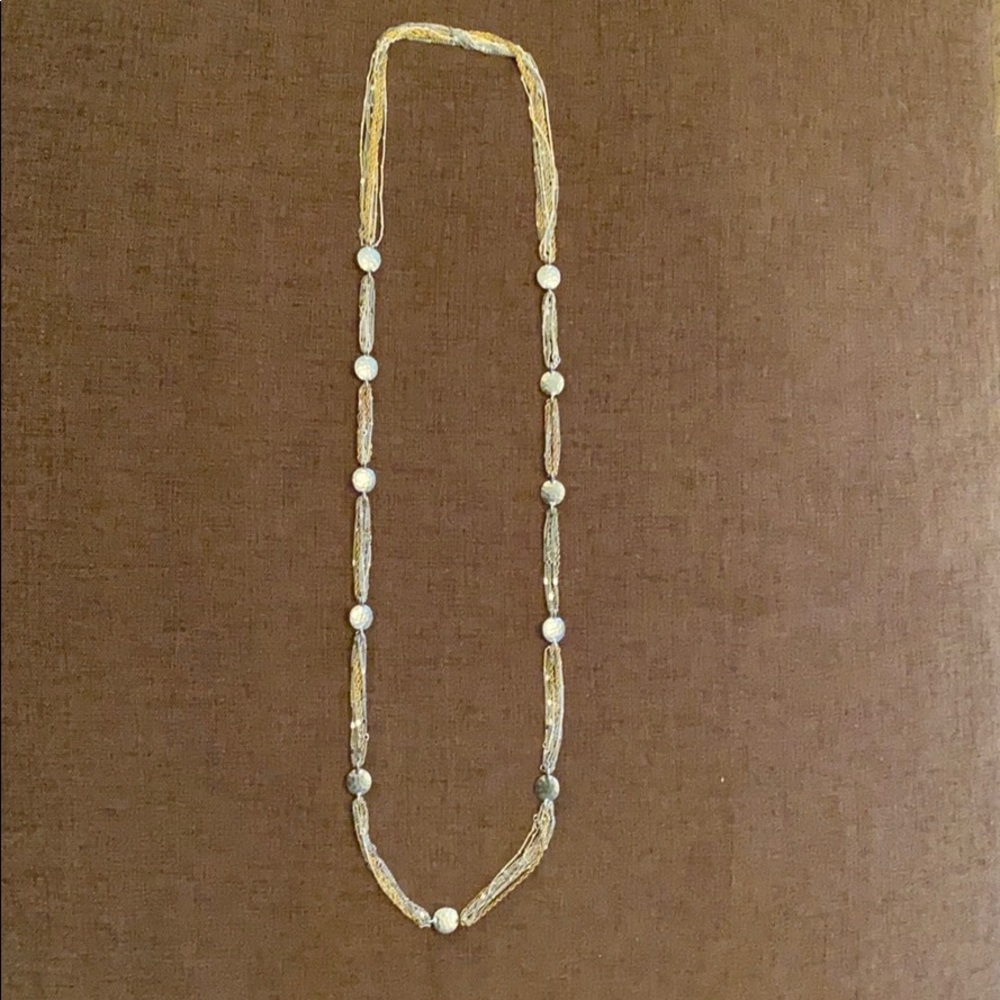 Mixed metal long necklace